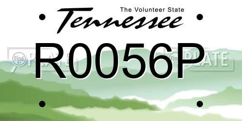 R0056P Tennessee License Plate