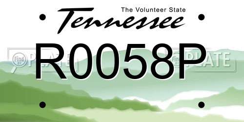 R0058P Tennessee License Plate