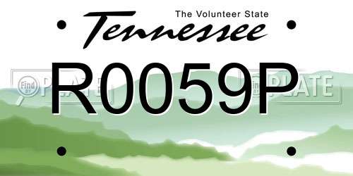R0059P Tennessee License Plate