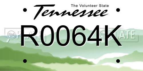 R0064K Tennessee License Plate