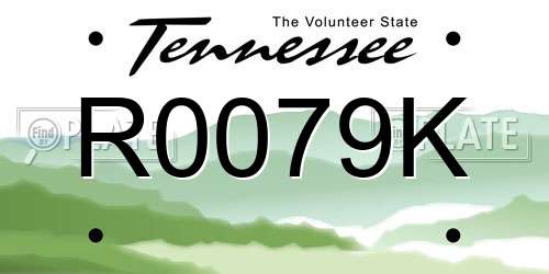 R0079K Tennessee License Plate