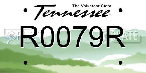 R0079R Tennessee License Plate