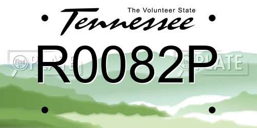 R0082P Tennessee License Plate