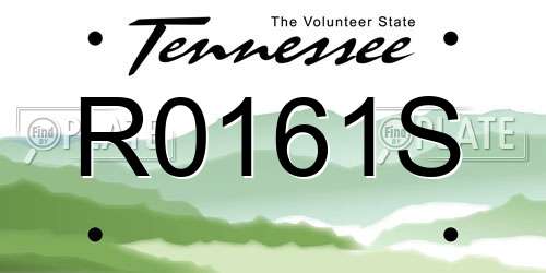 R0161S Tennessee License Plate