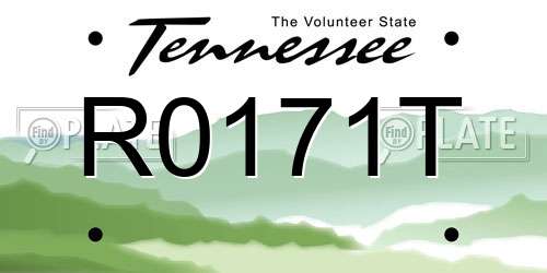 R0171T Tennessee License Plate