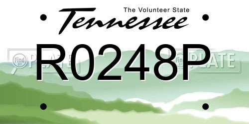 R0248P Tennessee License Plate