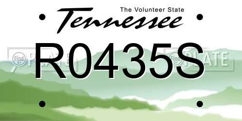 R0435S Tennessee License Plate