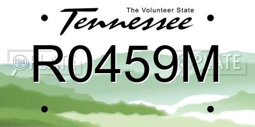 R0459M Tennessee License Plate