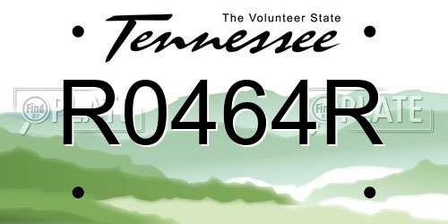R0464R Tennessee License Plate