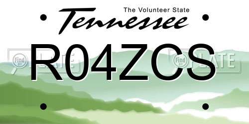 R04ZCS Tennessee License Plate