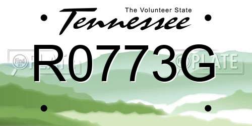 R0773G Tennessee License Plate