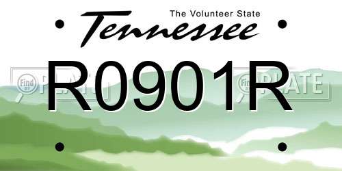 R0901R Tennessee License Plate