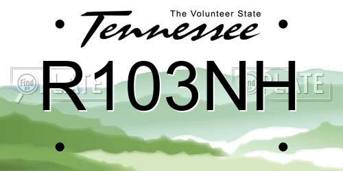 R103NH Tennessee License Plate