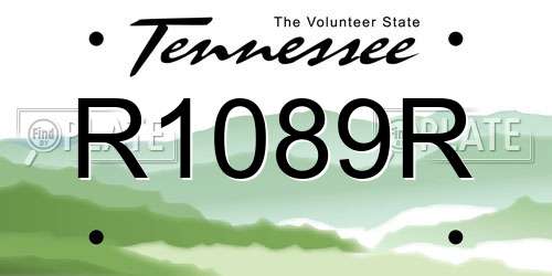 R1089R Tennessee License Plate