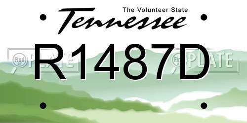 R1487D Tennessee License Plate