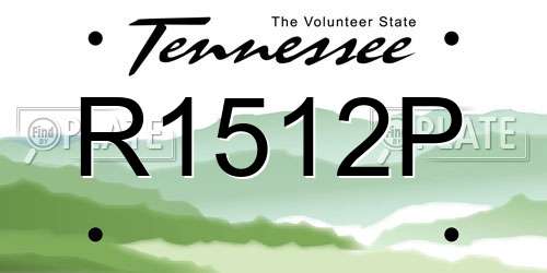 R1512P Tennessee License Plate