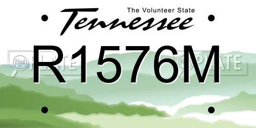 R1576M Tennessee License Plate