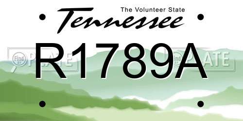 R1789A Tennessee License Plate