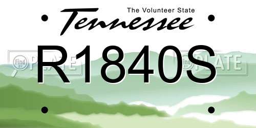 R1840S Tennessee License Plate
