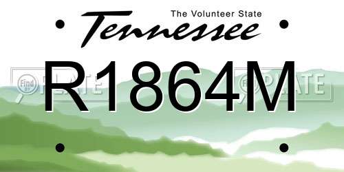 R1864M Tennessee License Plate