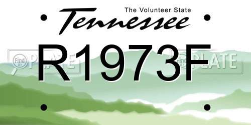 R1973F Tennessee License Plate