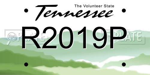 R2019P Tennessee License Plate