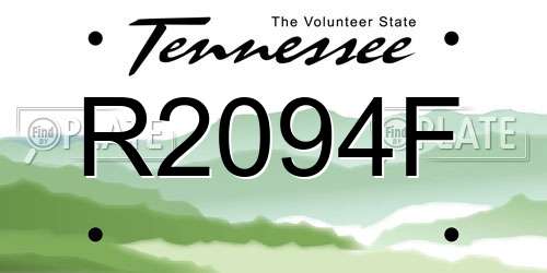 R2094F Tennessee License Plate