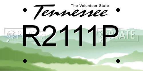 R2111P Tennessee License Plate