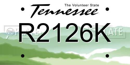 R2126K Tennessee License Plate