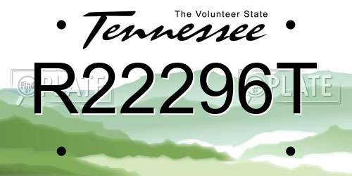 R22296T Tennessee License Plate