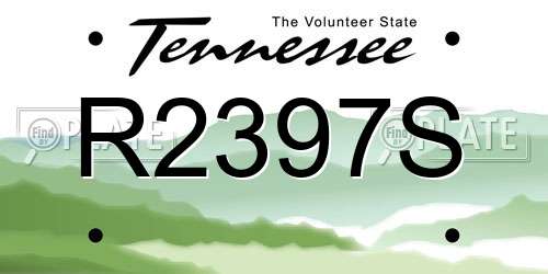R2397S Tennessee License Plate