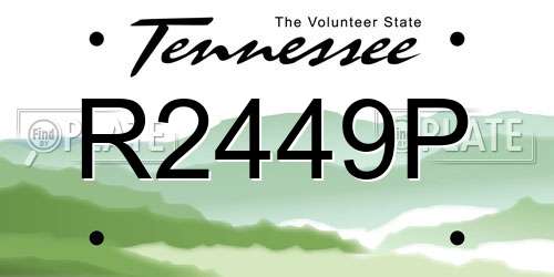 R2449P Tennessee License Plate