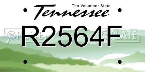 R2564F Tennessee License Plate
