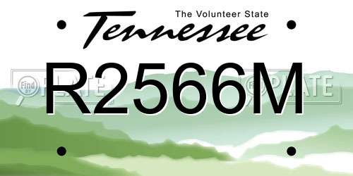 R2566M Tennessee License Plate