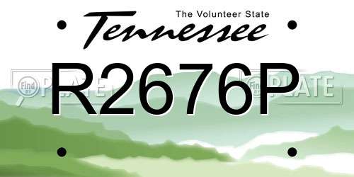 R2676P Tennessee License Plate