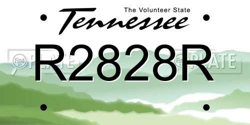R2828R Tennessee License Plate