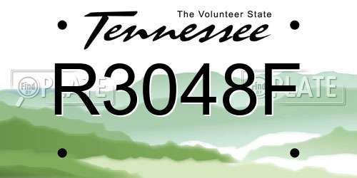 R3048F Tennessee License Plate