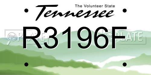 R3196F Tennessee License Plate
