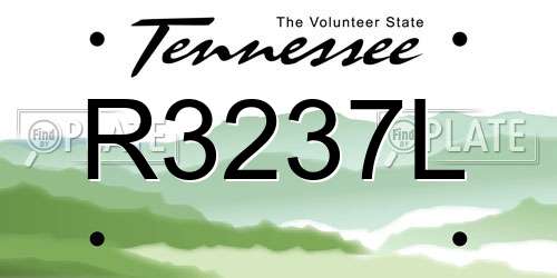 R3237L Tennessee License Plate