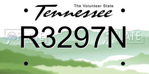 R3297N Tennessee License Plate