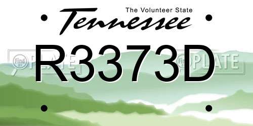 R3373D Tennessee License Plate