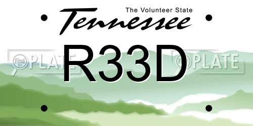 R33D Tennessee License Plate