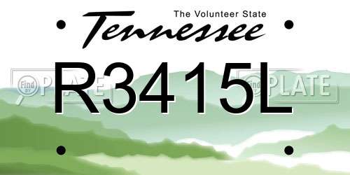 R3415L Tennessee License Plate