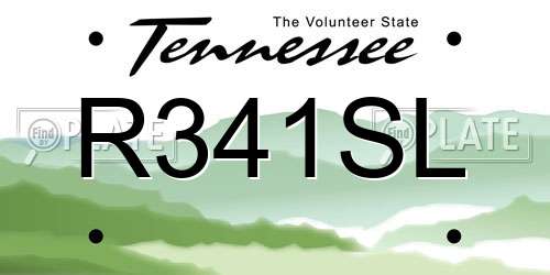 R341SL Tennessee License Plate