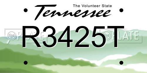 R3425T Tennessee License Plate