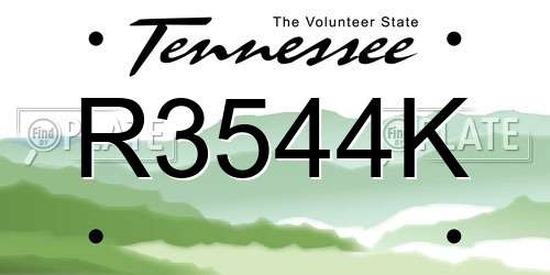 R3544K Tennessee License Plate