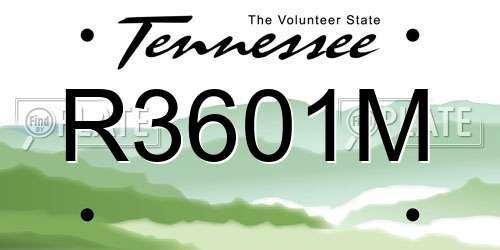 R3601M Tennessee License Plate