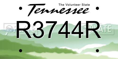 R3744R Tennessee License Plate