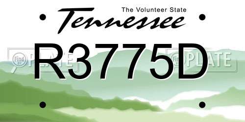 R3775D Tennessee License Plate