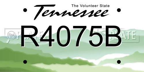 R4075B Tennessee License Plate